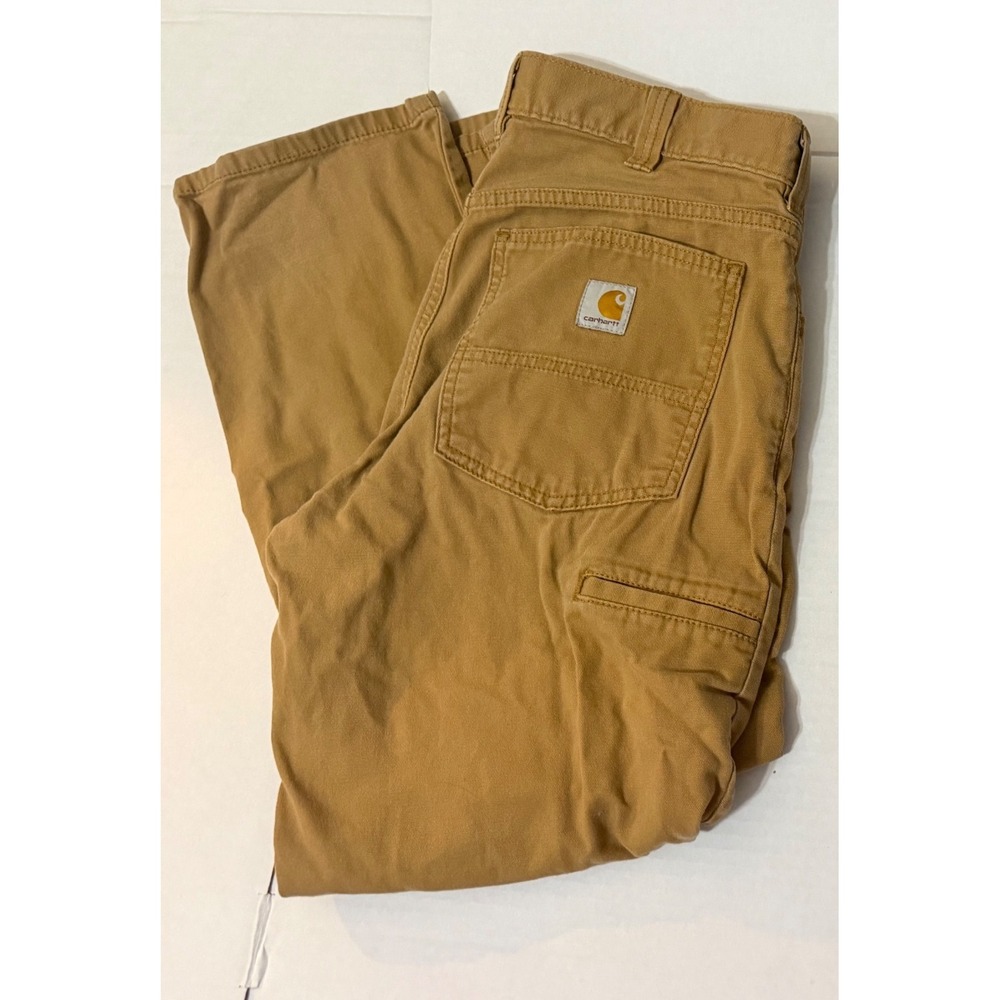 Carhartt Rugged Flex Relaxed Fit Canvas 5-Pocket Work Pants Brown 32x30 BN2517-M